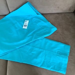 Crown & Ivy Pull on Slacks - Broad Turquoise Tech Stretch Size 14